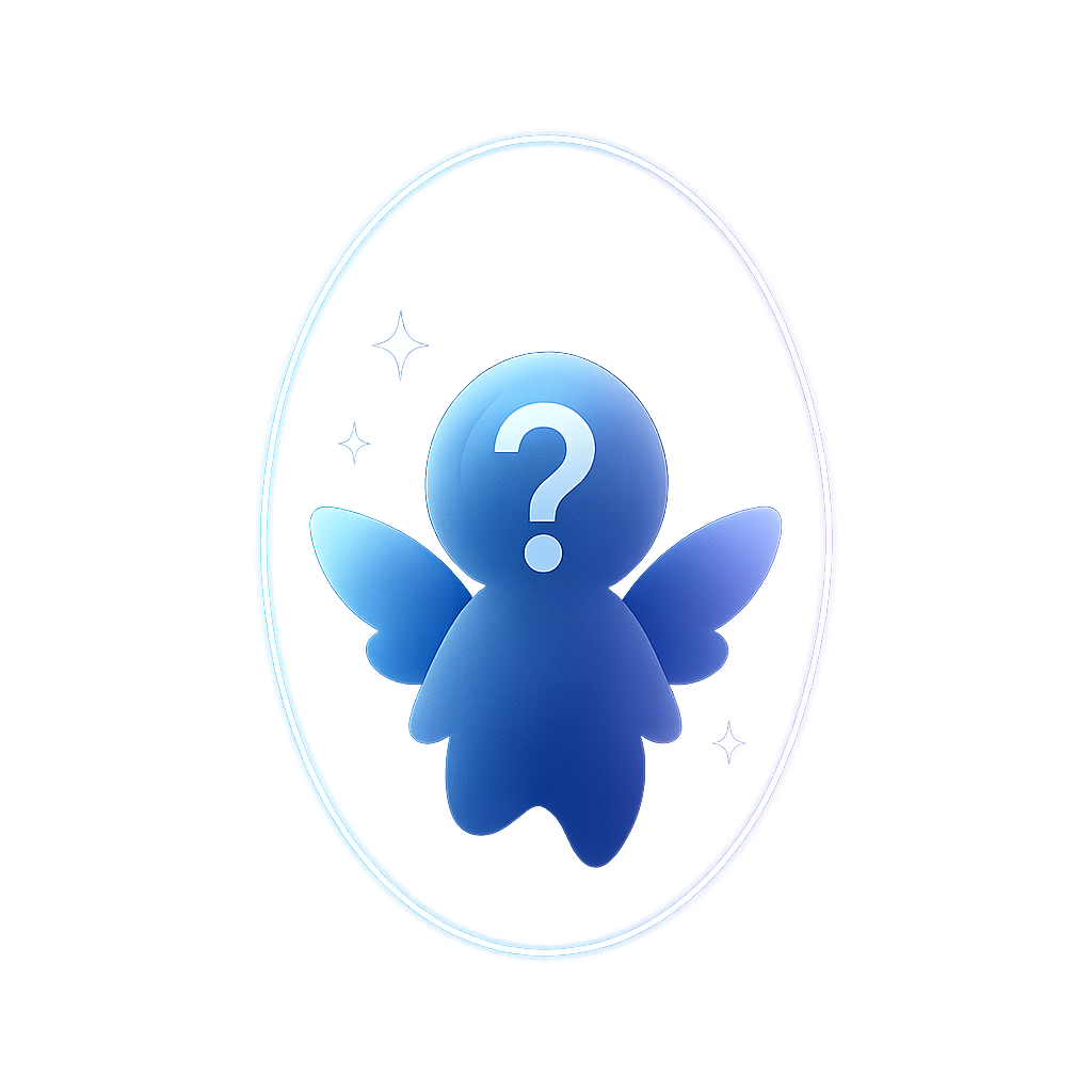 Winged sparkle silhouette in an oval portal