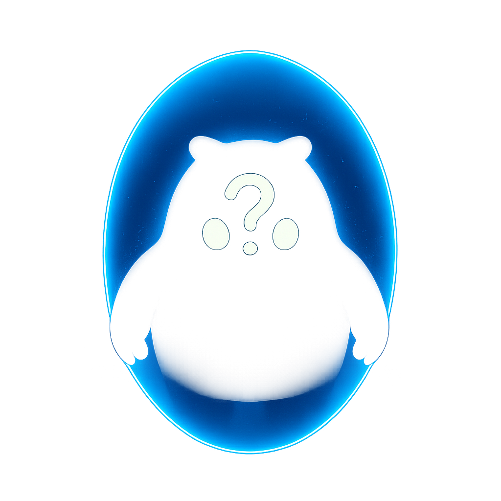 Chunky creature with glowing eyes in a shadow