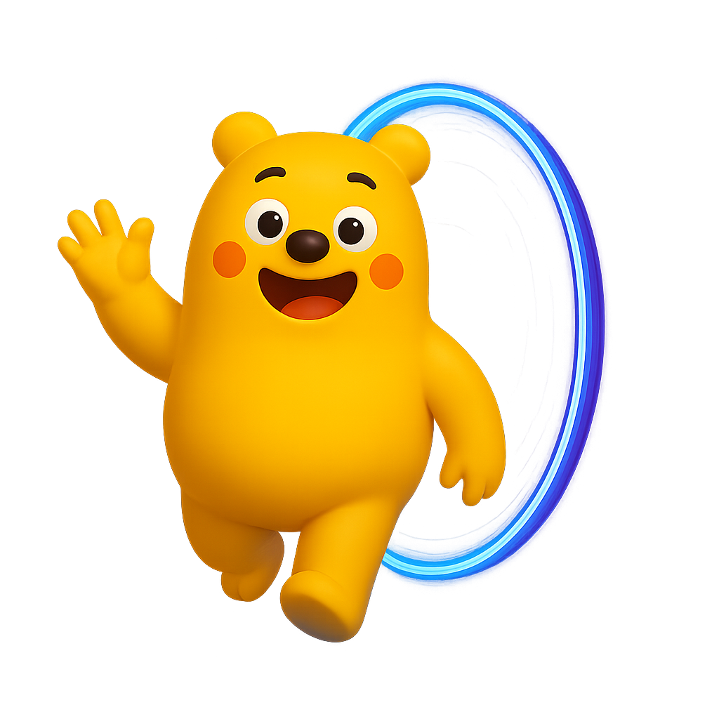 Zaro stepping out of a glowing portal